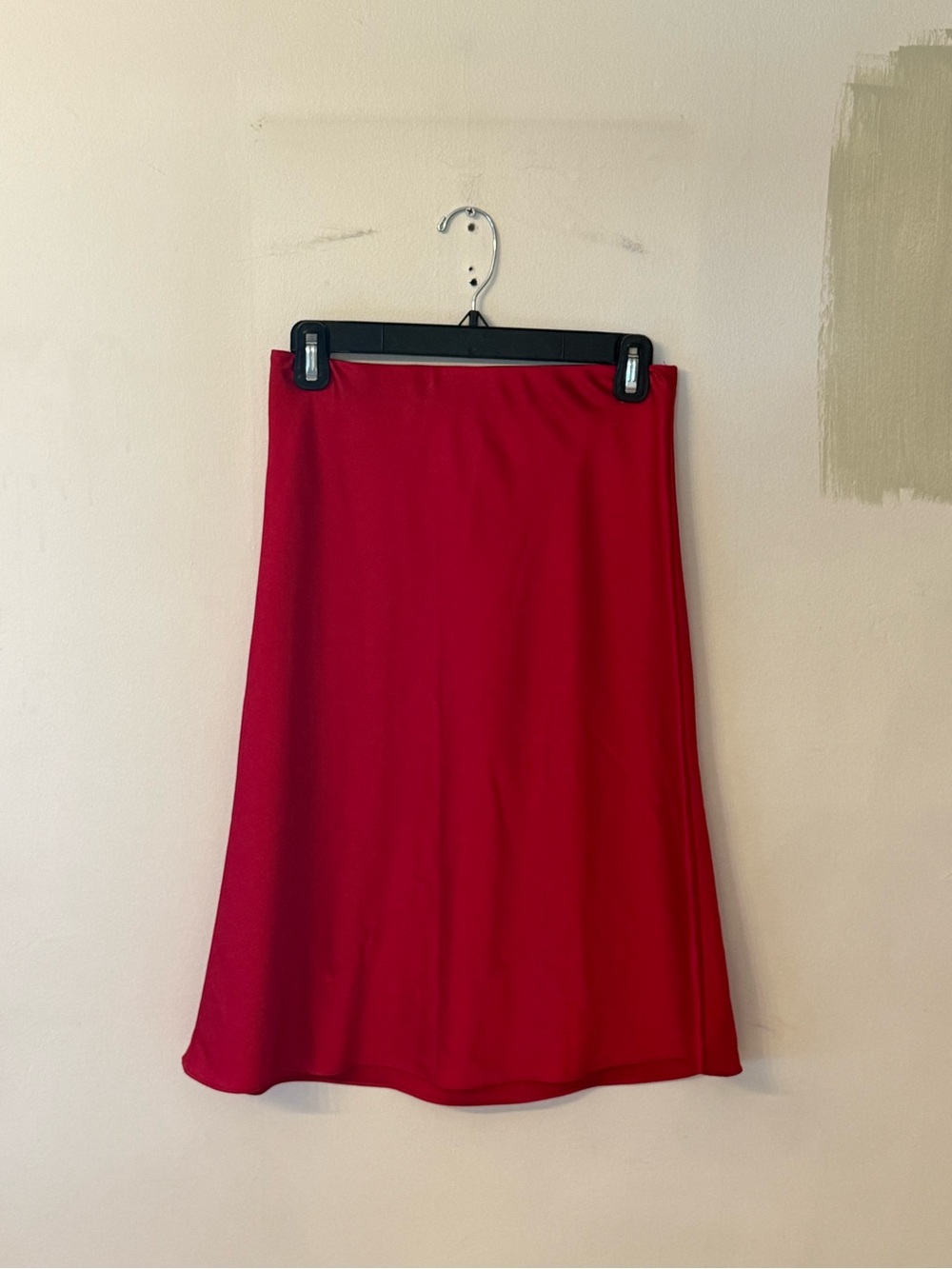 LOFT Vibrant Red A-Line Midi Skirt